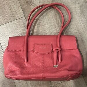 Radley London Coral Pink Pebbled Leather Shoulder Bag Purse Burnham Beeches